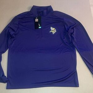 Antigua Minnesota Vikings Purple Tribute Quarter Zip Lightweight Pullover Top